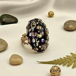 Vintage Murano Millefiori Glass Statement Ring